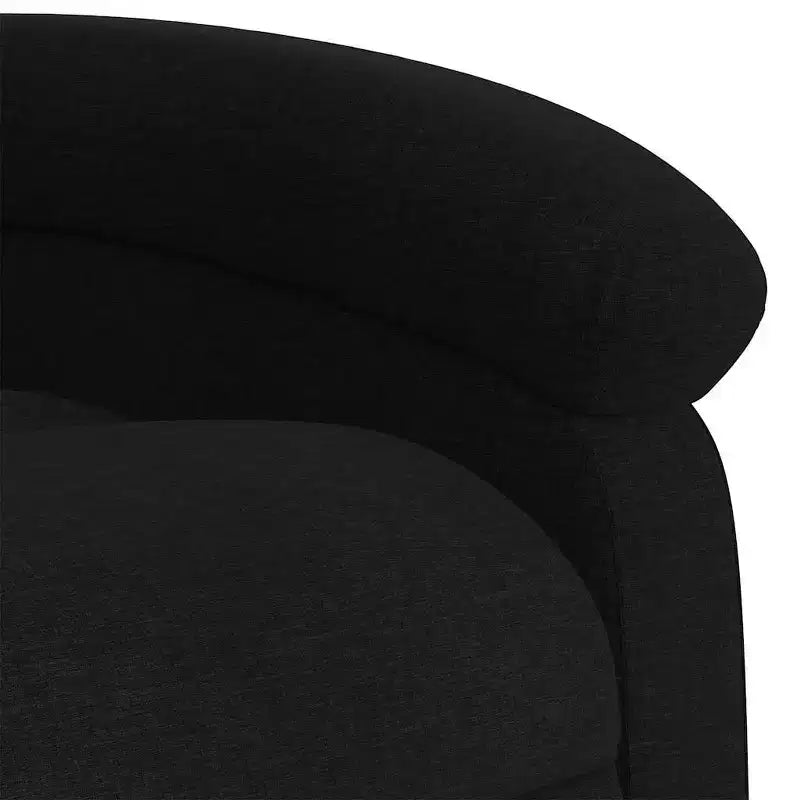 vidaXL Fauteuil inclinable de massage électrique - Dossier haut, Tissu noir, Réglage motorisé, 6 points de vibration, Fauteuil avec pochette de rangement