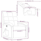 vidaXL Fauteuil inclinable de massage électrique - Dossier haut, Tissu noir, Réglage motorisé, 6 points de vibration, Fauteuil avec pochette de rangement