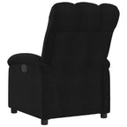vidaXL Fauteuil inclinable de massage électrique - Dossier haut, Tissu noir, Réglage motorisé, 6 points de vibration, Fauteuil avec pochette de rangement