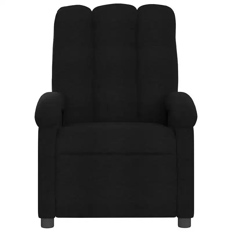 vidaXL Fauteuil inclinable de massage électrique - Dossier haut, Tissu noir, Réglage motorisé, 6 points de vibration, Fauteuil avec pochette de rangement