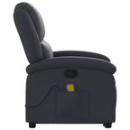 vidaXL Fauteuil inclinable électrique noir en cuir avec massage et inclinaison manuelle, fauteuil rembourré en mousse confortable pour personnes âgées