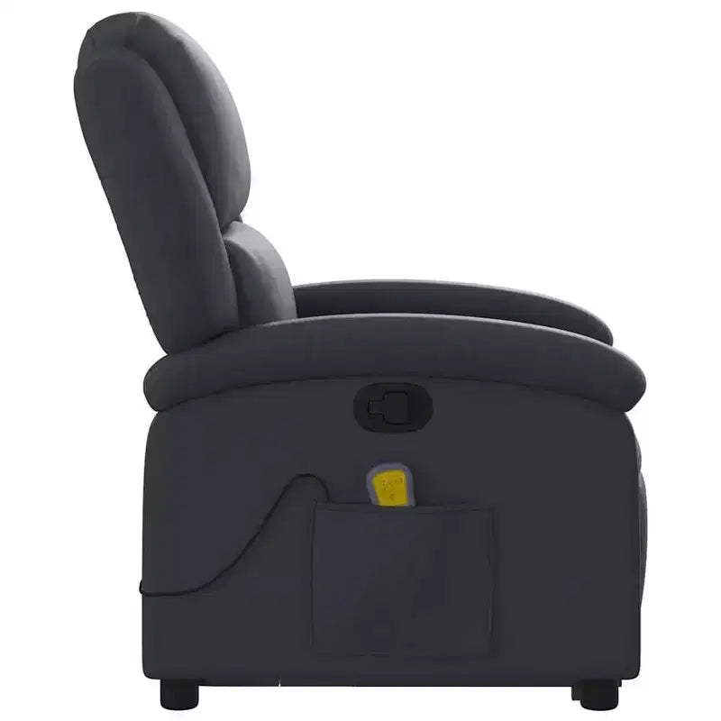 vidaXL Fauteuil inclinable électrique noir en cuir avec massage et inclinaison manuelle, fauteuil rembourré en mousse confortable pour personnes âgées