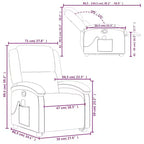 vidaXL Fauteuil inclinable électrique noir en cuir avec massage et inclinaison manuelle, fauteuil rembourré en mousse confortable pour personnes âgées
