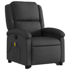 vidaXL Fauteuil inclinable électrique noir en cuir avec massage et inclinaison manuelle, fauteuil rembourré en mousse confortable pour personnes âgées