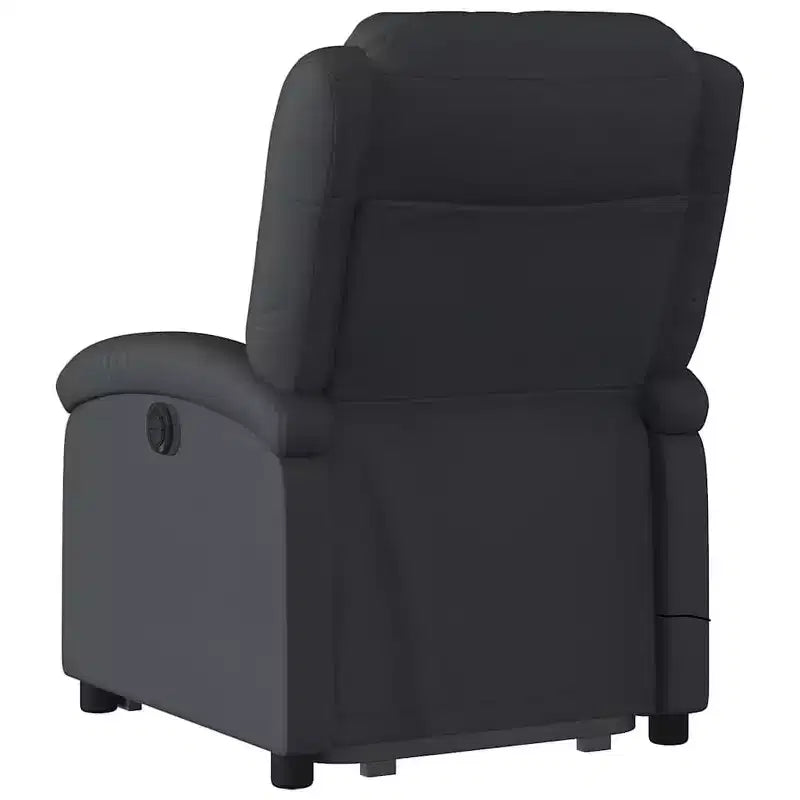 vidaXL Fauteuil inclinable électrique noir en cuir avec massage et inclinaison manuelle, fauteuil rembourré en mousse confortable pour personnes âgées