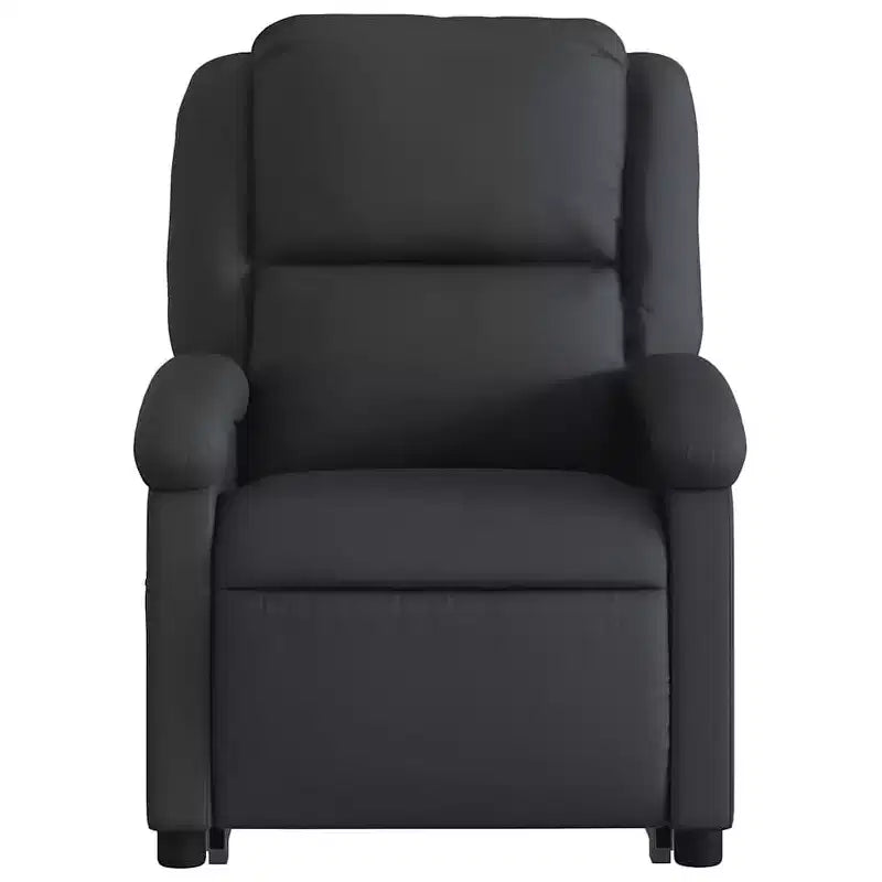 vidaXL Fauteuil inclinable électrique noir en cuir avec massage et inclinaison manuelle, fauteuil rembourré en mousse confortable pour personnes âgées