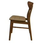 Christopher Knight Home Reed Chaises de salle à manger modernes du milieu du siècle en bois d'hévéa et similicuir (lot de 2)
