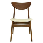 Christopher Knight Home Reed Chaises de salle à manger modernes du milieu du siècle en bois d'hévéa et similicuir (lot de 2)