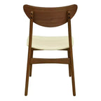 Christopher Knight Home Reed Chaises de salle à manger modernes du milieu du siècle en bois d'hévéa et similicuir (lot de 2)