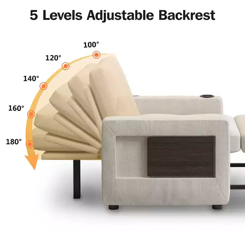 Dyonery Canapé-Lit Convertible 3 en 1, Fauteuil Convertible en Lit, Blanc
