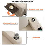 Dyonery Canapé-Lit Convertible 3 en 1, Fauteuil Convertible en Lit, Blanc