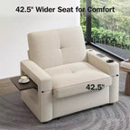Dyonery Canapé-Lit Convertible 3 en 1, Fauteuil Convertible en Lit, Blanc