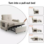 Dyonery Canapé-Lit Convertible 3 en 1, Fauteuil Convertible en Lit, Blanc