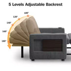 Dyonery Canapé-Lit Convertible 3 en 1, Fauteuil Convertible en Lit, Blanc
