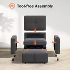 Dyonery Canapé-Lit Convertible 3 en 1, Fauteuil Convertible en Lit, Blanc