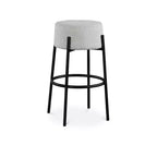 Meridian Furniture,Avalon Cream Boucle Fabric Bar Stool