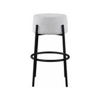 Meridian Furniture, Tabouret de bar en tissu bouclé crème Avalon