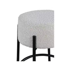 Meridian Furniture, Tabouret de bar en tissu bouclé crème Avalon