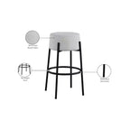 Meridian Furniture, Tabouret de bar en tissu bouclé crème Avalon
