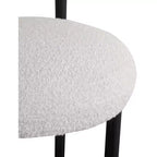 Meridian Furniture, Tabouret en tissu bouclé crème Bordeaux, Lot de 2