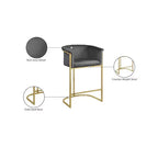 Tabouret Donatella en velours gris Meridian Furniture