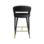 Meridian Furniture, Tabouret Destiny en velours noir