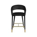 Meridian Furniture, Tabouret Destiny en velours noir