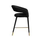 Meridian Furniture, Tabouret Destiny en velours noir