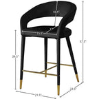 Meridian Furniture, Tabouret Destiny en velours noir