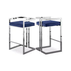 Meridian Furniture,Ezra Navy Velvet Stool, Set of 2