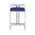 Meridian Furniture, Tabouret Ezra en velours bleu marine, lot de 2
