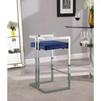 Meridian Furniture, Tabouret Ezra en velours bleu marine, lot de 2