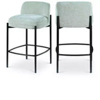 Meridian Furniture,Burton Mint Chenille Fabric Stool, Set of 2