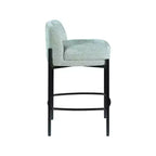Meridian Furniture, Tabouret en tissu chenille Burton Mint, Lot de 2