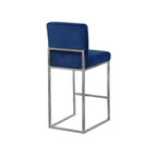 Meridian Furniture, Tabouret Giselle Velours Bleu Marine