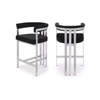 Meridian Furniture,Marcello Black Velvet Counter Stool, Set of 2