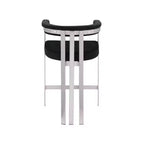 Meridian Furniture, Tabouret de comptoir Marcello en velours noir, Ensemble de 2