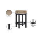 Meridian Furniture, Tabouret de comptoir Monette en velours beige