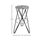 Tabouret de bar Meridian Furniture, Mercury en fer noir