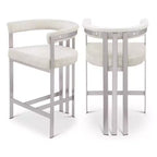 Meridian Furniture,Marcello Stone Velvet Counter Stool, Set of 2