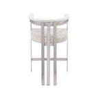 Tabouret de comptoir en velours Marcello Stone, ensemble de 2, Meridian Furniture