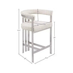 Tabouret de comptoir en velours Marcello Stone, ensemble de 2, Meridian Furniture