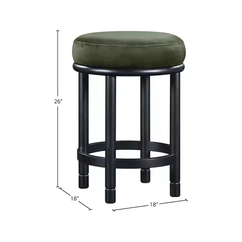 Meridian Furniture, Tabouret de comptoir Monette en velours vert