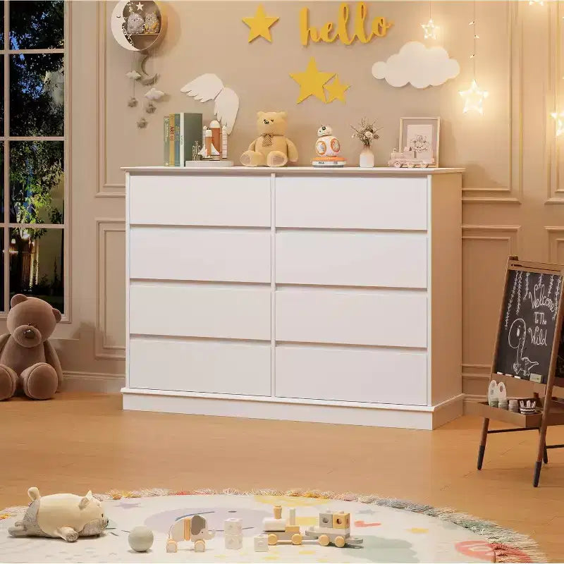 Commode de chambre avec 8 tiroirs, unité de rangement en bois pour placard, salon
