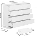 Commode de chambre avec 8 tiroirs, unité de rangement en bois pour placard, salon