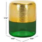 Table d'appoint ronde Saanvi - FOX5530A - Or champagne/vert - Safavieh Couture