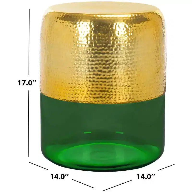 Table d'appoint ronde Saanvi - FOX5530A - Or champagne/vert - Safavieh Couture