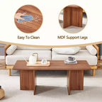 Table basse Okak, table d'appoint multi-surfaces en MDF pour salon, chambre et bureau, finition résistante aux rayures