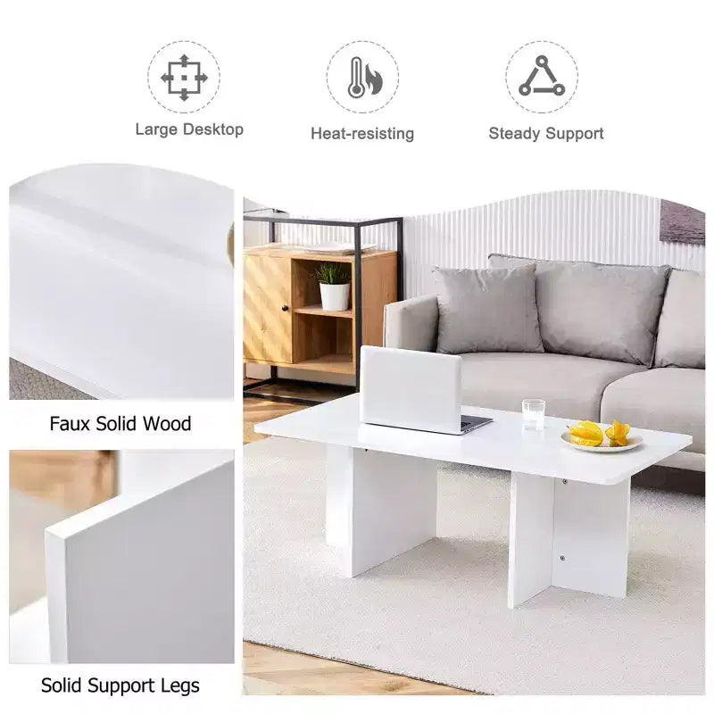 Table basse Okak, table d'appoint multi-surfaces en MDF pour salon, chambre et bureau, finition résistante aux rayures