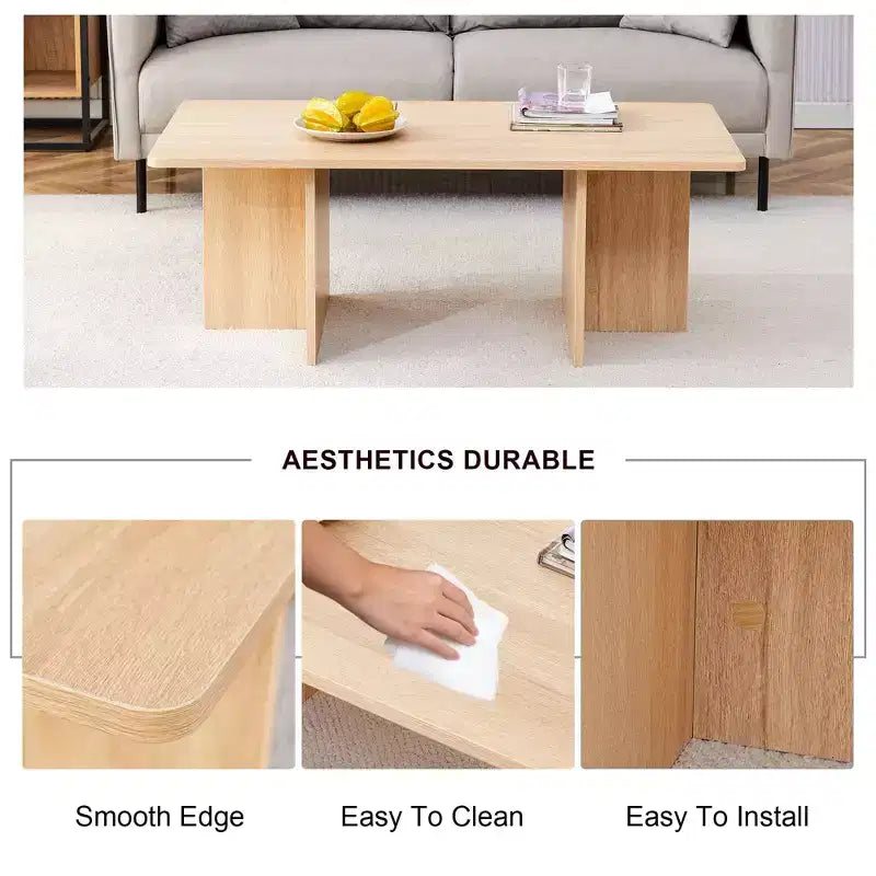 Table basse Okak, table d'appoint multi-surfaces en MDF pour salon, chambre et bureau, finition résistante aux rayures